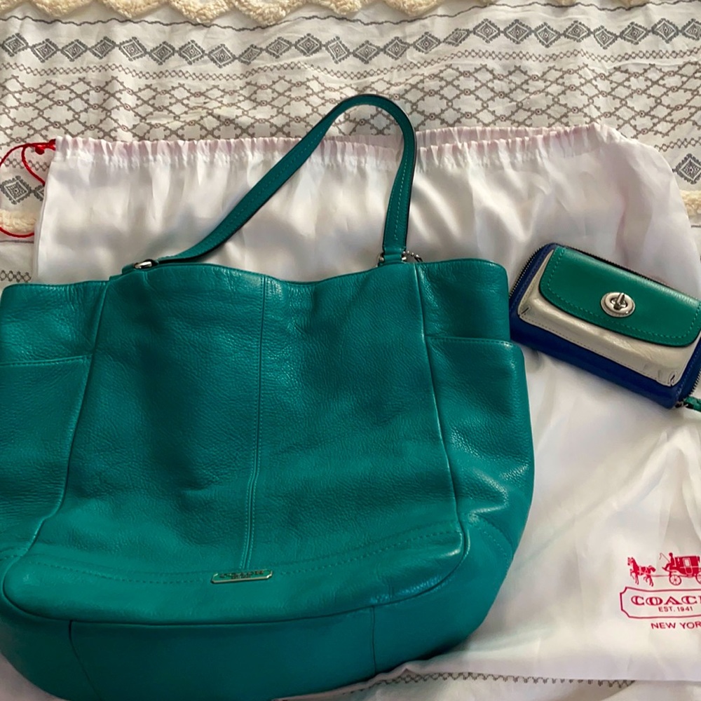 Large Coach tote and coach wallet